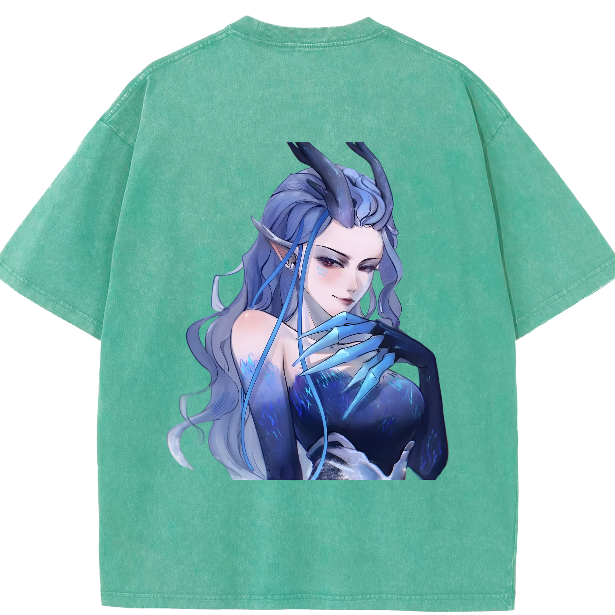 （画像用） Ne Zha 2 ナタ 魔童の大暴れ 綿100% ヴィンテージ風 半袖Tシャツ（背面プリント）